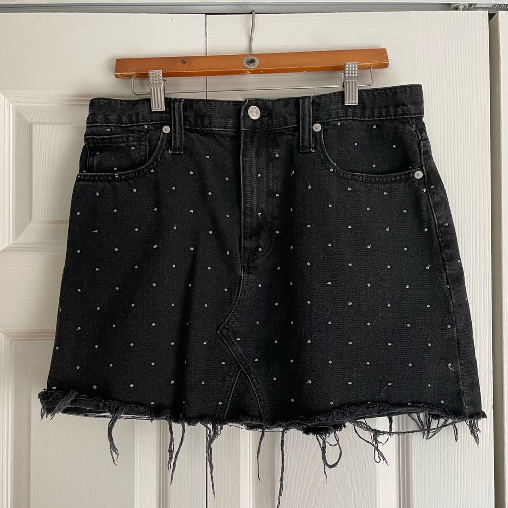 Madewell black denim skirt